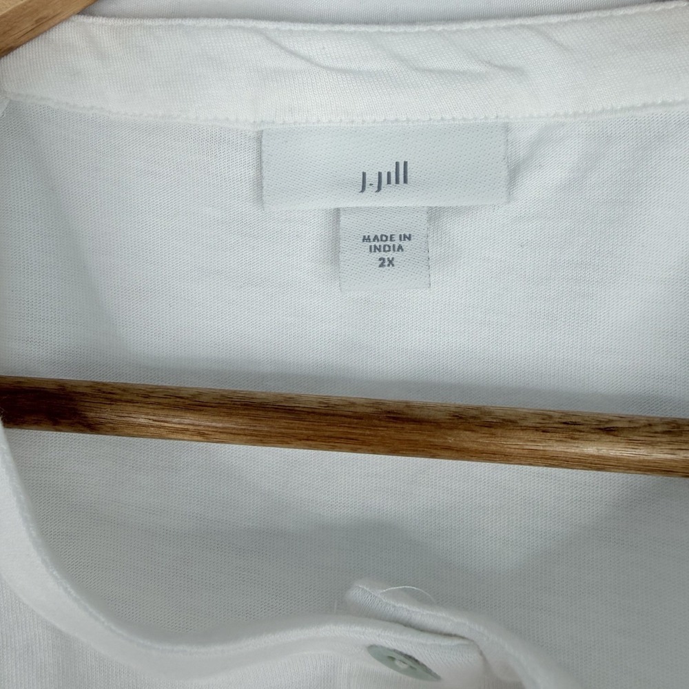 J. Jill Women's Blouse Casual Career Eyelet Sleeve  3/4 Cotton Boho SZ-2X NWOT - Picture 6 of 11